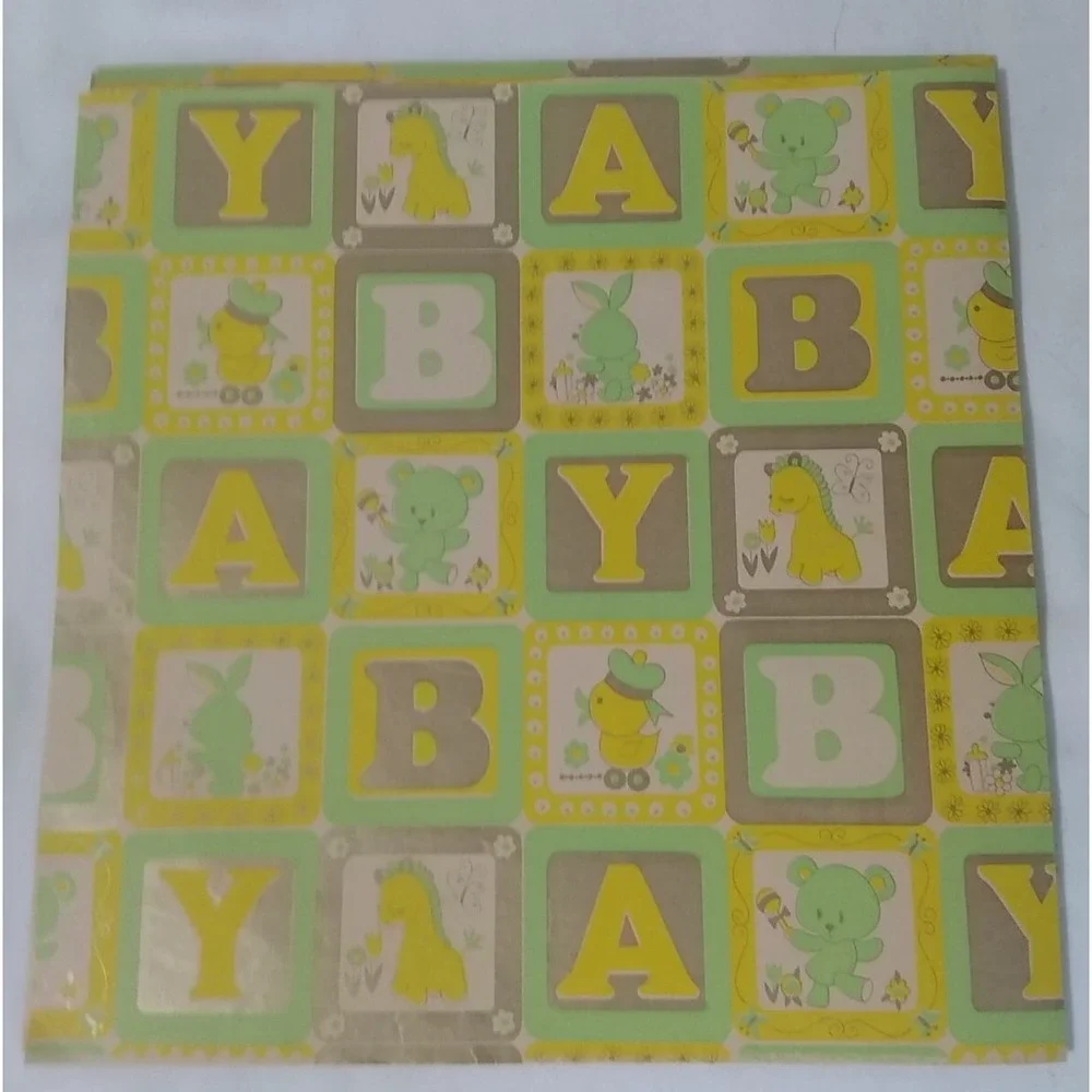 Vintage Wrapping‎ Paper Gift Wrap Lot Of 9 Sheets Assorted Kids Baby READ